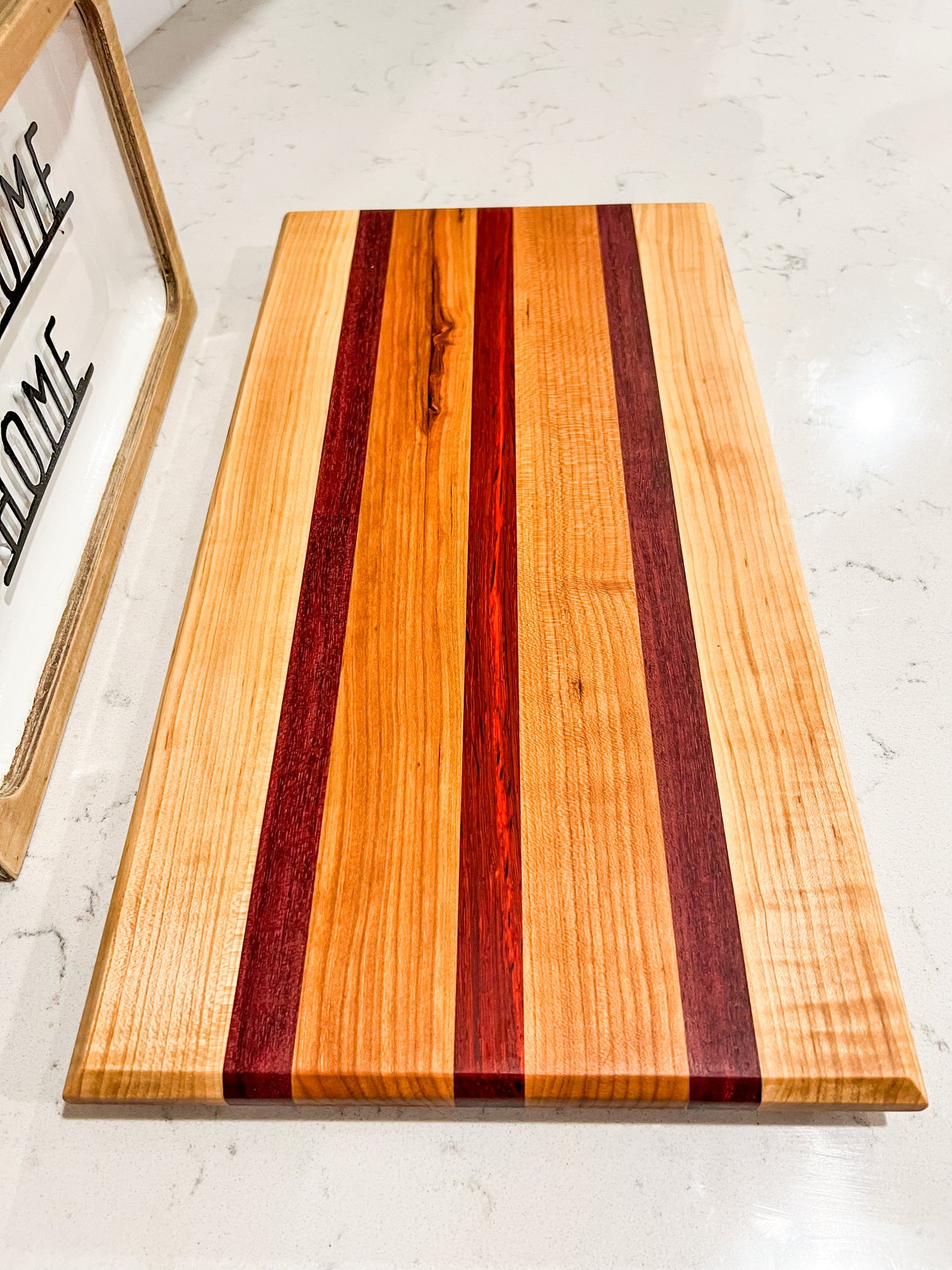 Hard Maple, Purple Heart, Cherry, & Padauk Cutting Board
