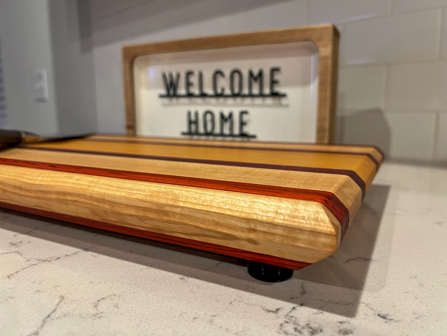 Hard Maple, Padauk, Purple Heart, & Tempisque Cutting Board