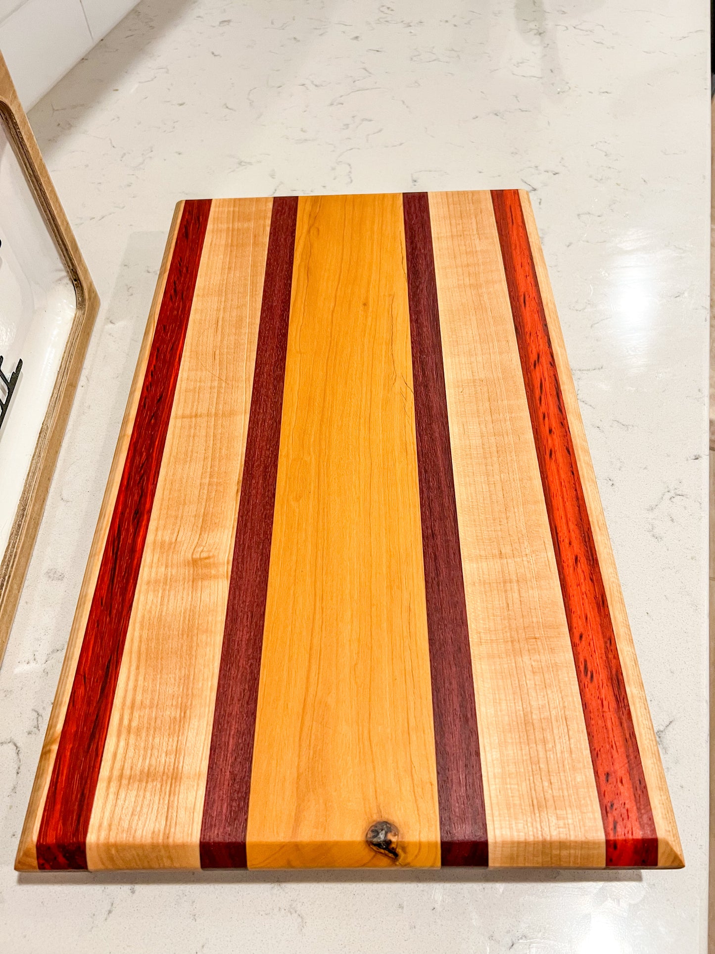 Hard Maple, Padauk, Purple Heart, & Tempisque Cutting Board