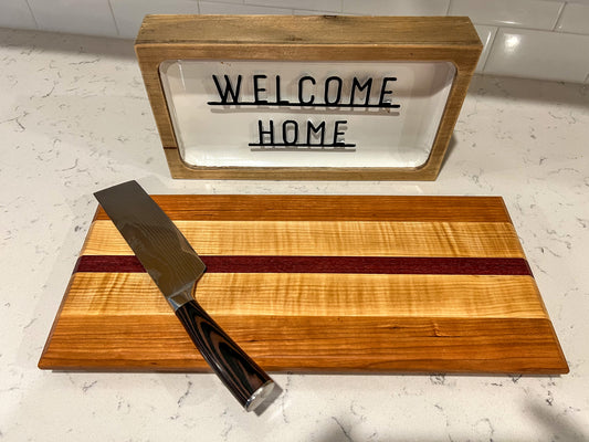 Cherry, Hard Maple, & Purple Heart Cutting Board