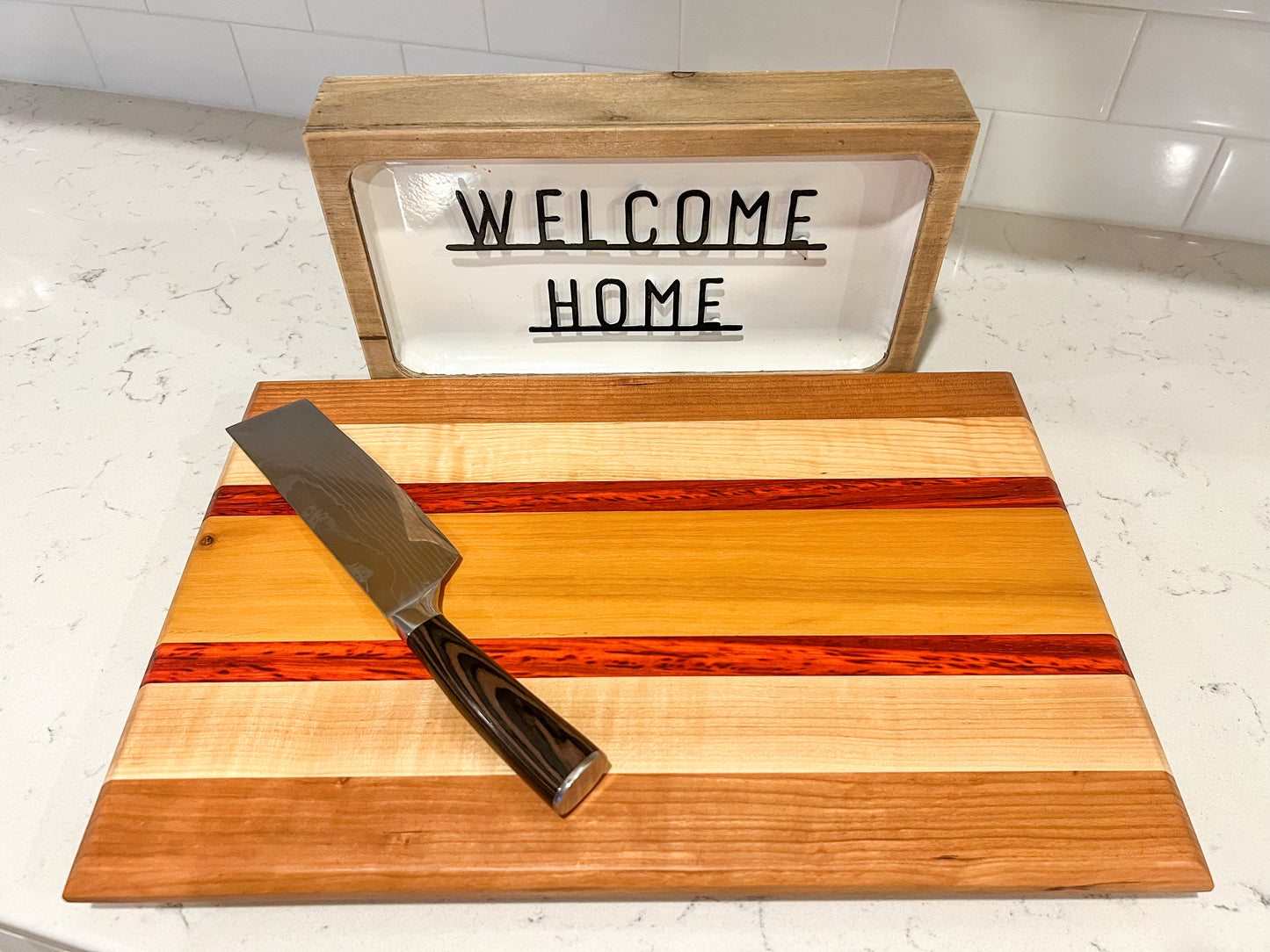 Cherry, Hard Maple, Padauk, & Tempisque Cutting Board