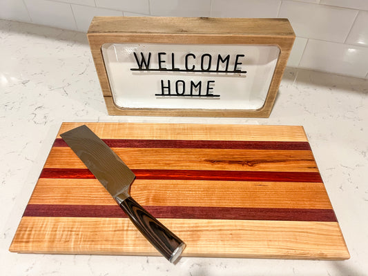 Hard Maple, Purple Heart, Cherry, & Padauk Cutting Board