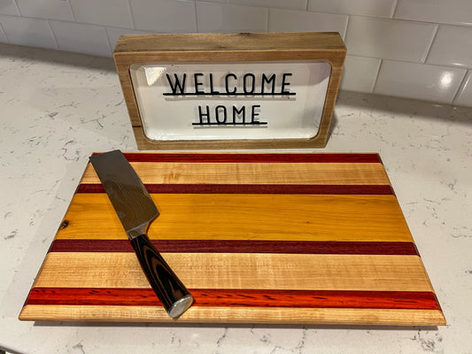 Hard Maple, Padauk, Purple Heart, & Tempisque Cutting Board