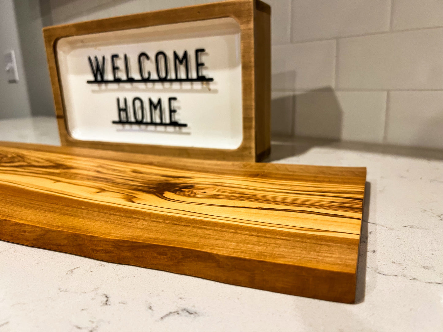 Live Edge Olive Wood Charcuterie Board