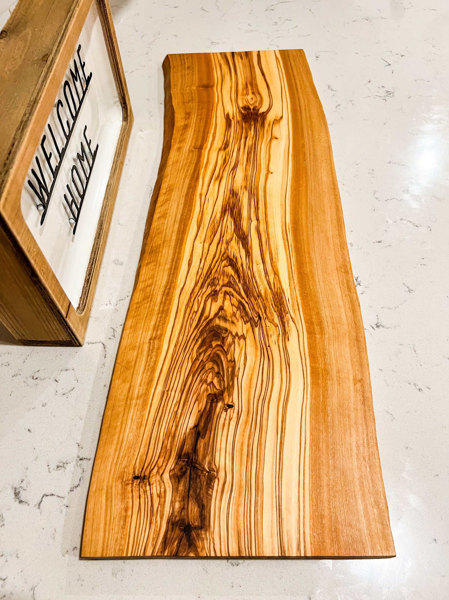 Live Edge Olive Wood Charcuterie Board